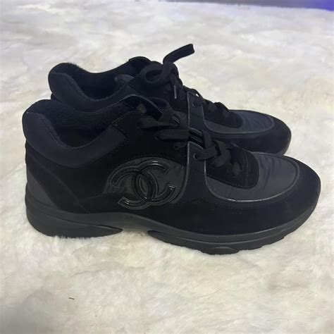 chanel mens trainers all black|chanel suede trainers stockx.